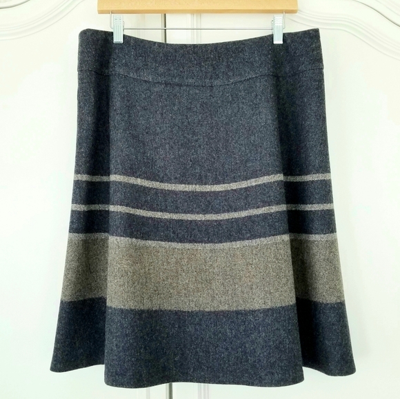 Pendleton Dresses & Skirts - Pendleton Slate Blue Tan Stripe Wool A Line Short Skirt Womens 14 Made In USA
